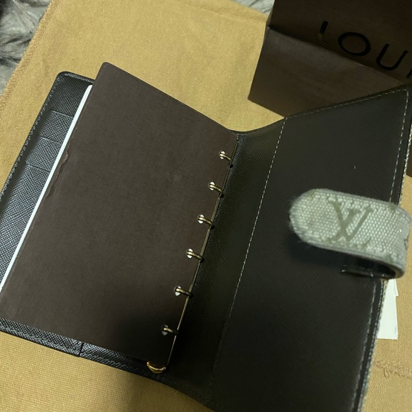 Authentic Louis Vuitton Khaki Monogram Agenda PM